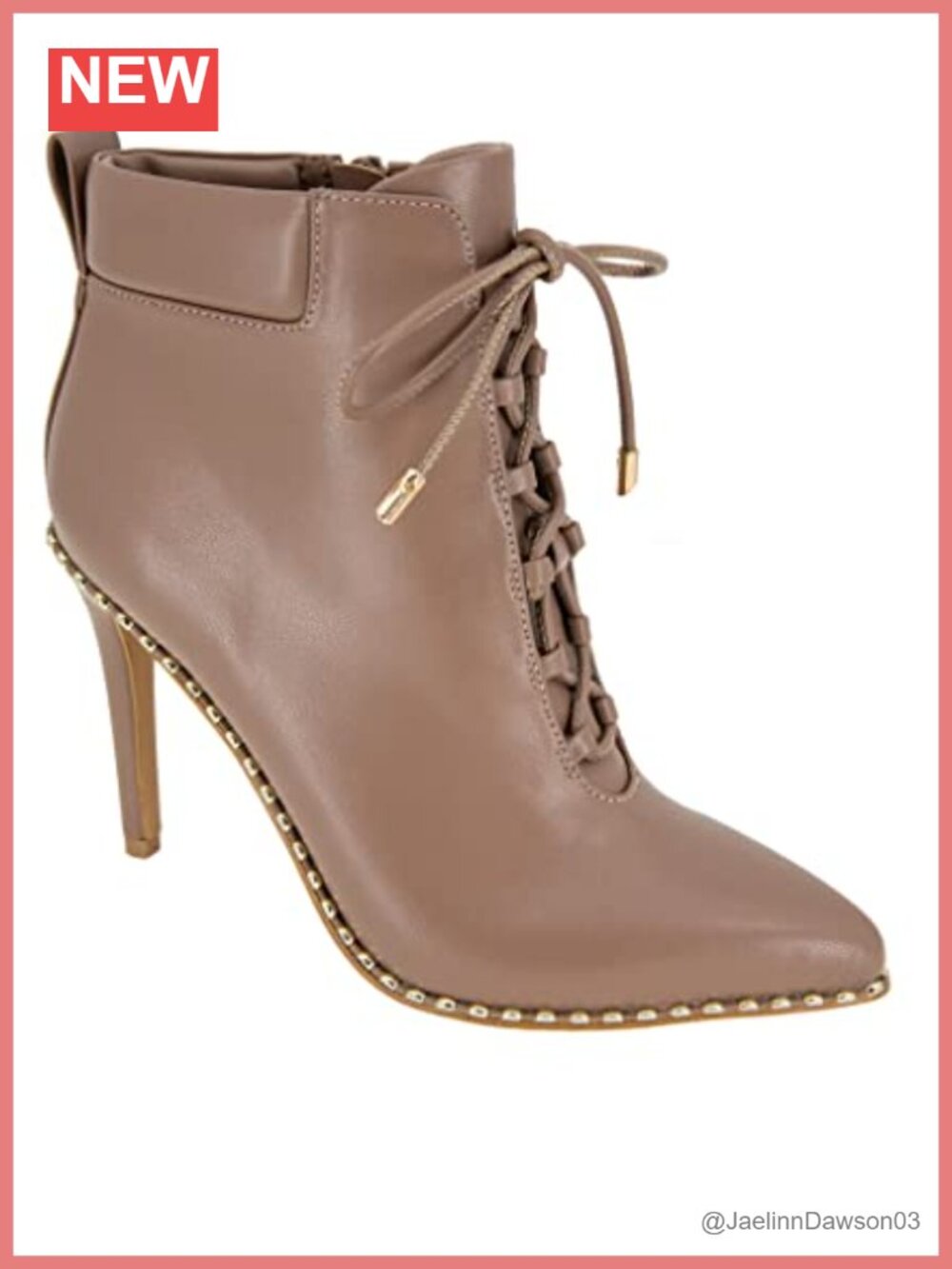 Synthetic Pointed Toe Stiletto Heel Ankle Booties Lace-Up Party Work